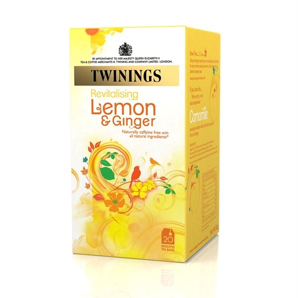 Twinings Lemon and Ginger Fruit Infusion Tea Bags (Pack of 20) F09613 - GARDEN & PET SUPPLIES