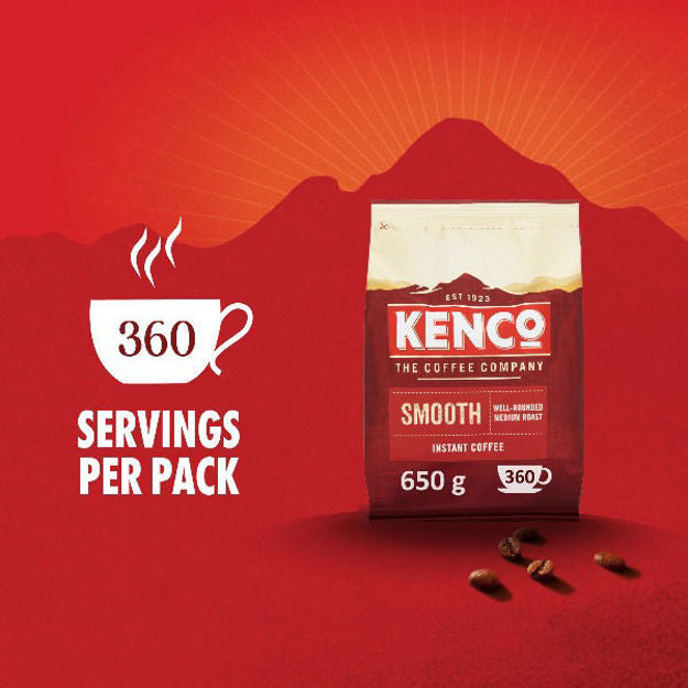 Kenco Smooth Instant Coffee 650g Refill Bag - GARDEN & PET SUPPLIES