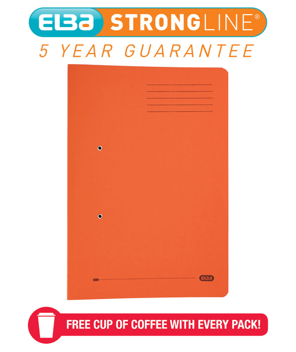 Elba Stratford Spring Pocket Transfer File Manilla Foolscap 320gsm Orange (Pack 25) - 100090148 - GARDEN & PET SUPPLIES