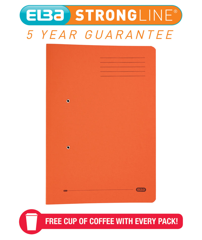 Elba Stratford Spring Pocket Transfer File Manilla Foolscap 320gsm Orange (Pack 25) - 100090148 - GARDEN & PET SUPPLIES