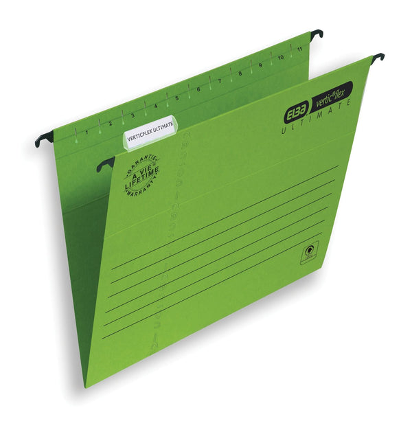 Elba Verticflex Ultimate Foolscap Suspension File Manilla 15mm V Base Green (Pack 25) 100331170 - GARDEN & PET SUPPLIES