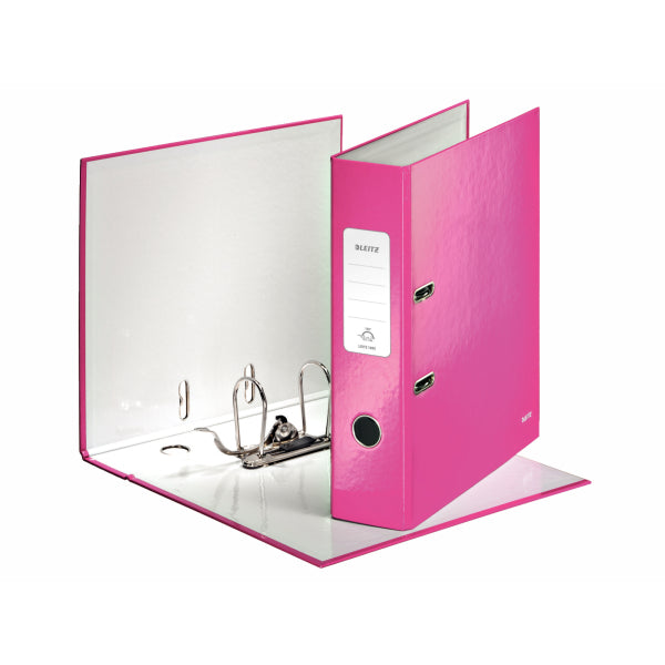 Leitz Wow Lever Arch File Laminated Paper on Board A4 80mm Spine Width Pink (Pack 10) 10050023 - GARDEN & PET SUPPLIES