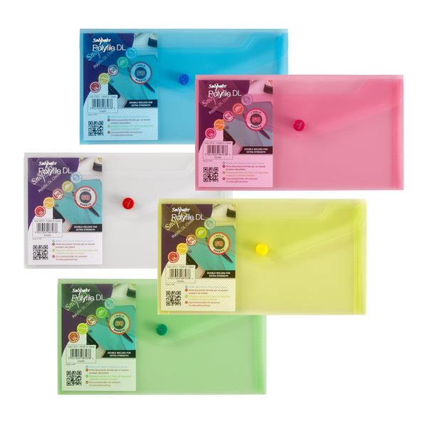 Snopake Polyfile Wallet File Polypropylene DL Classic Assorted Colours (Pack 5) - 10070 - GARDEN & PET SUPPLIES