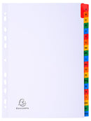 Exacompta Index A-Z A4 160gsm Card White with Coloured Mylar Tabs - 1111E - GARDEN & PET SUPPLIES