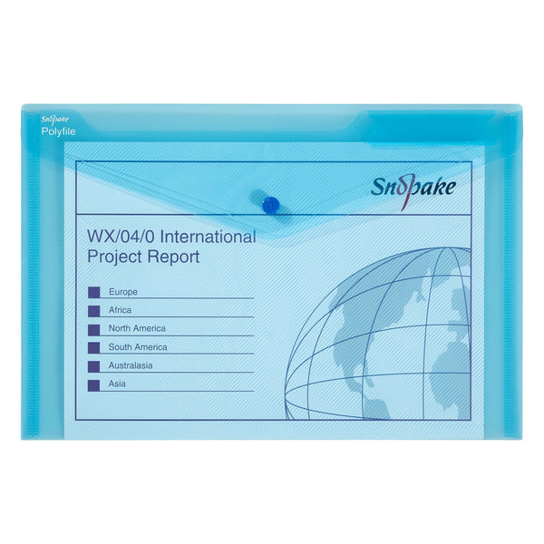 Snopake Polyfile Wallet File Polypropylene Foolscap Blue (Pack 5) - 11151X - GARDEN & PET SUPPLIES