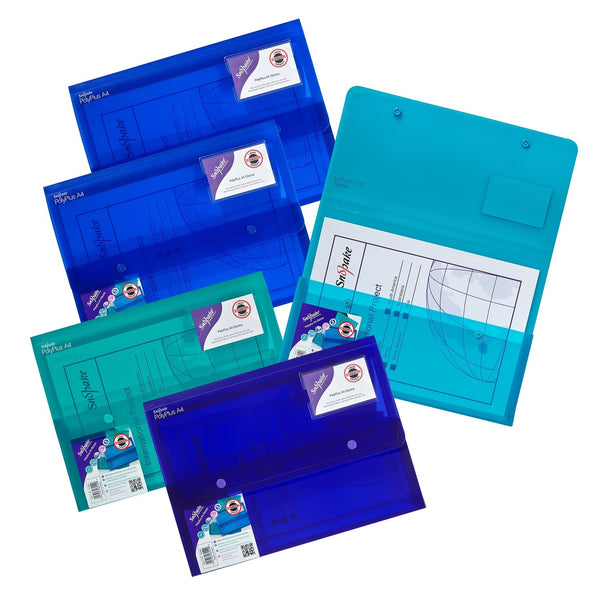 Snopake Polyplus Heavy Duty Wallet File Polypropylene A4 Assorted Colours (Pack 5) - 11756 - GARDEN & PET SUPPLIES