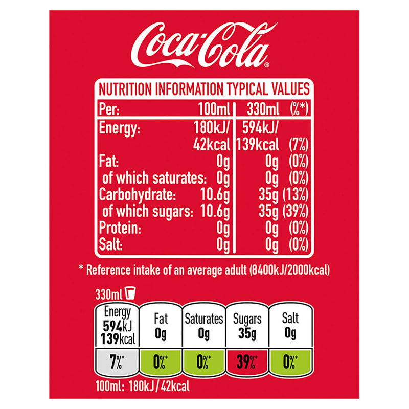 Coca-Cola Soft Drink 330ml Can (Pack of 24) 402002