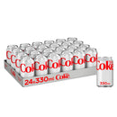 Diet Coca-Cola Soft Drink 330ml Can (Pack of 24)