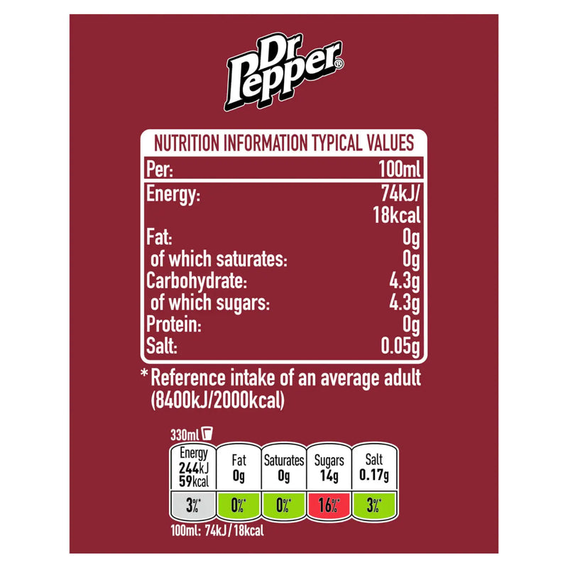 Dr Pepper Cans Pack 24 x 330ml