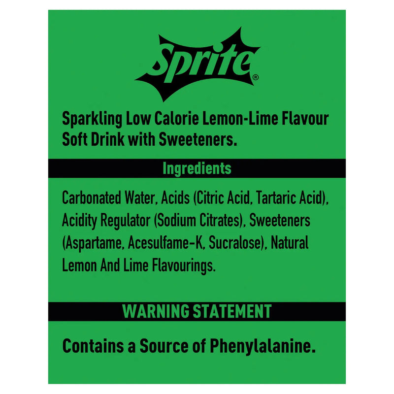 Sprite Zero Iconic GLASS Bottles 24 x 330ml