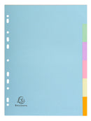 Exacompta Forever Recycled Divider 6 Part A4 170gsm Card Assorted Colours - 1606E - GARDEN & PET SUPPLIES