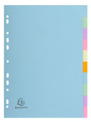 Exacompta Forever Recycled Divider 10 Part A4 170gsm Card Assorted Colours - 1610E - GARDEN & PET SUPPLIES