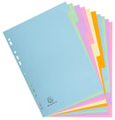 Exacompta Forever Recycled Divider 10 Part A4 170gsm Card Assorted Colours - 1610E - GARDEN & PET SUPPLIES