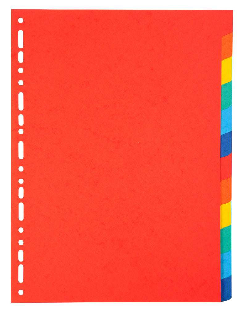 Exacompta Forever Recycled Divider 12 Part A4 220gsm Card Vivid Assorted Colours - 2012E - GARDEN & PET SUPPLIES