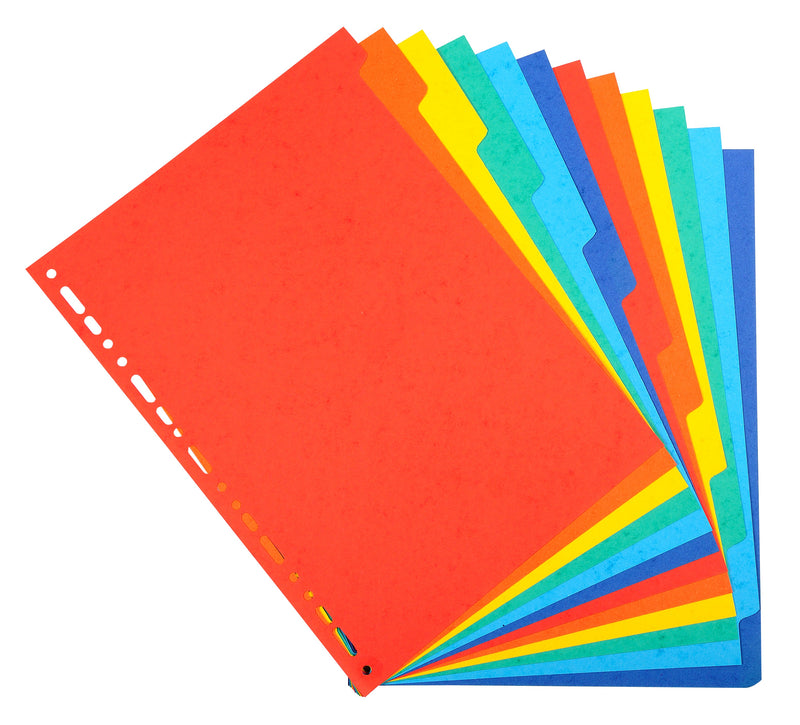 Exacompta Forever Recycled Divider 12 Part A4 220gsm Card Vivid Assorted Colours - 2012E - GARDEN & PET SUPPLIES