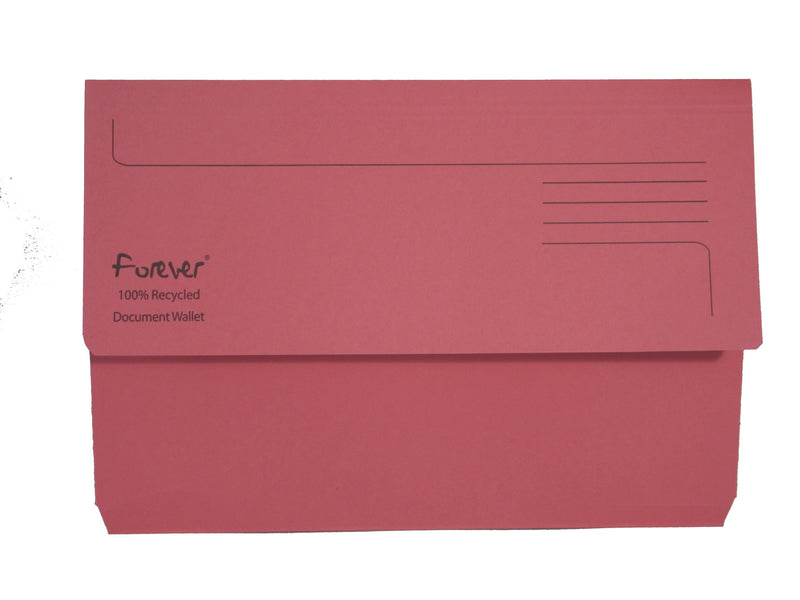 Exacompta Forever Document Wallet Manilla Foolscap Half Flap 290gsm Pink (Pack 25) - 211/5002Z - GARDEN & PET SUPPLIES