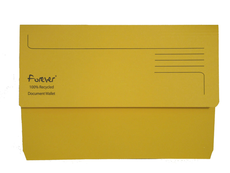 Exacompta Forever Document Wallet Manilla Foolscap Half Flap 290gsm Yellow (Pack 25) - 211/5003Z - GARDEN & PET SUPPLIES