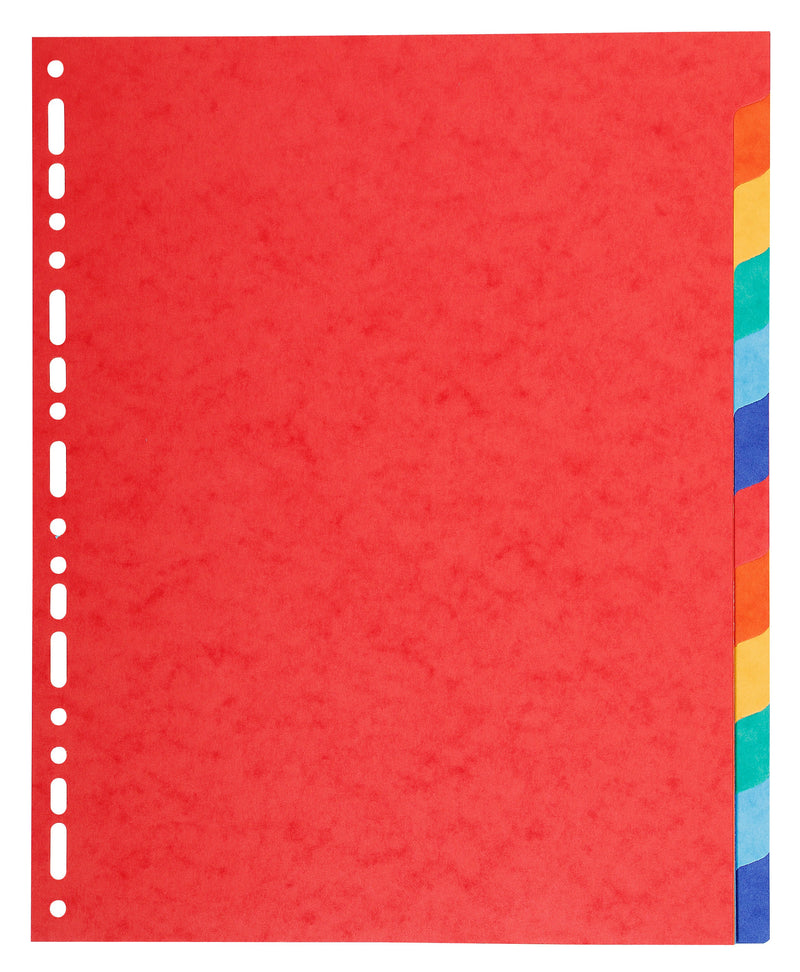 Exacompta Forever Recycled Divider 12 Part A4 Extra Wide 220gsm Card Vivid Assorted Colours - 2112E - GARDEN & PET SUPPLIES