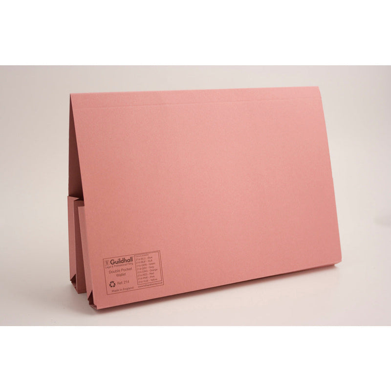 Guildhall Double Pocket Legal Wallet Manilla Foolscap 315gsm Pink (Pack 25) - 214-PNKZ - GARDEN & PET SUPPLIES