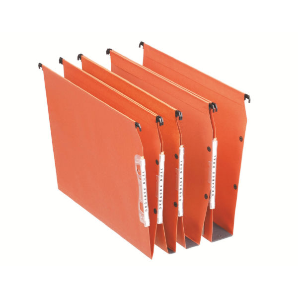 Esselte Orgarex A4 Lateral Suspension File Card V Base Orange (Pack 25) 21627 - GARDEN & PET SUPPLIES