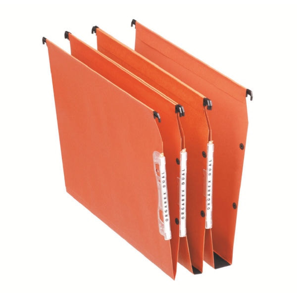 Esselte Orgarex A4 Lateral Suspension File Card 15mm Base Orange (Pack 25) 21628 - GARDEN & PET SUPPLIES