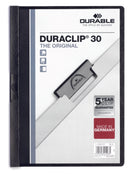 Durable Duraclip 30 Report File 3mm A4 Black (Pack 25) 220001 - GARDEN & PET SUPPLIES