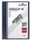 Durable Duraclip 30 Report File 3mm A4 Midnight Blue (Pack 25) 220028 - GARDEN & PET SUPPLIES