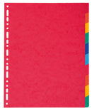 Exacompta Divider 10 Part A4 Extra Wide 225gsm Pressboard Assorted Colours - 2410E - GARDEN & PET SUPPLIES