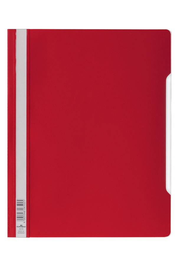 Durable Clear View Report Folder Extra Wide A4 Red (Pack 50) 257003 - GARDEN & PET SUPPLIES