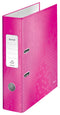 Leitz Wow Lever Arch File Laminated Paper on Board A4 80mm Spine Width Pink (Pack 10) 10050023 - GARDEN & PET SUPPLIES