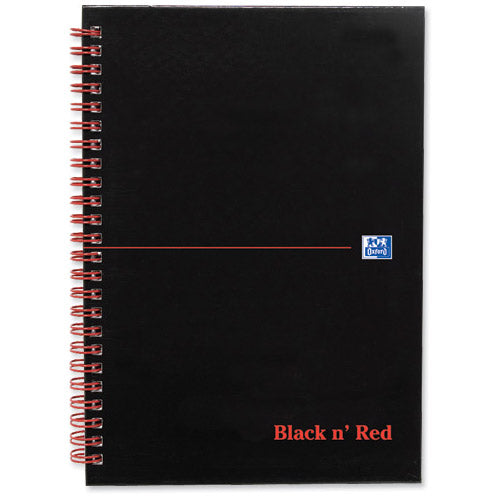 Oxford Black N Red A5 Wirebound Matt Black Ruled Pack 5 Code D66078 - GARDEN & PET SUPPLIES