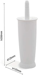 Addis Closed Toilet Brush Set, Plastic, White, 12.5 x 12.5 x 39 cm, 510284