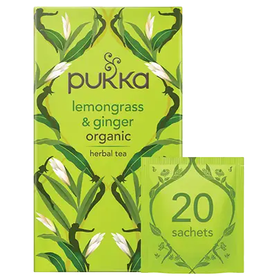 Pukka Tea Lemongrass & Ginger Individually Wrapped Enveloped Tea 20's