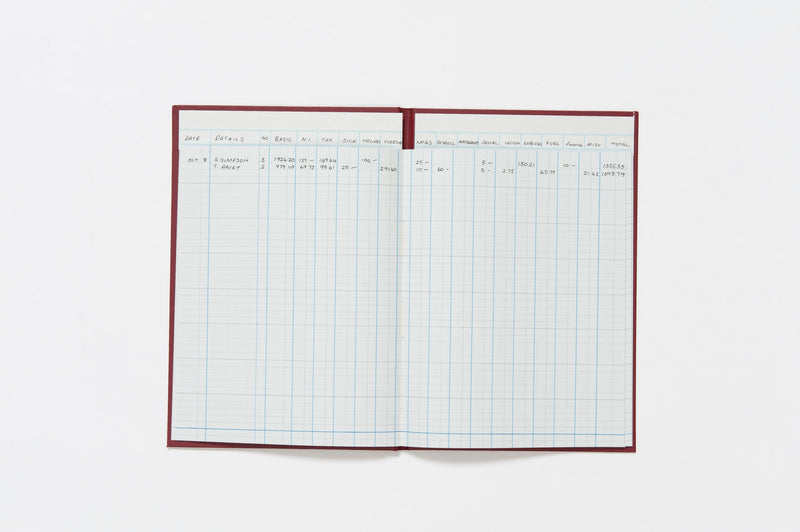 Guildhall Headliner Account Book Casebound 298x203mm 16 Cash Columns 80 Pages Red 38/16Z - GARDEN & PET SUPPLIES