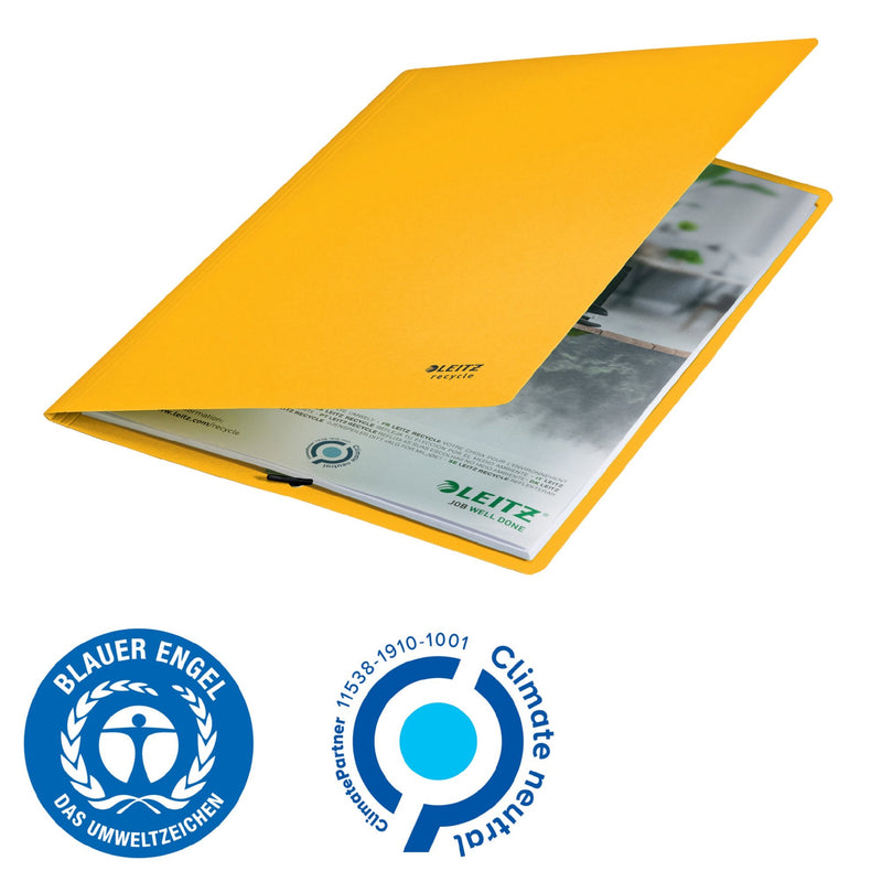 Leitz Recycle Card Folder With Elastic Band Closure A4 Yellow 39080015 - GARDEN & PET SUPPLIES