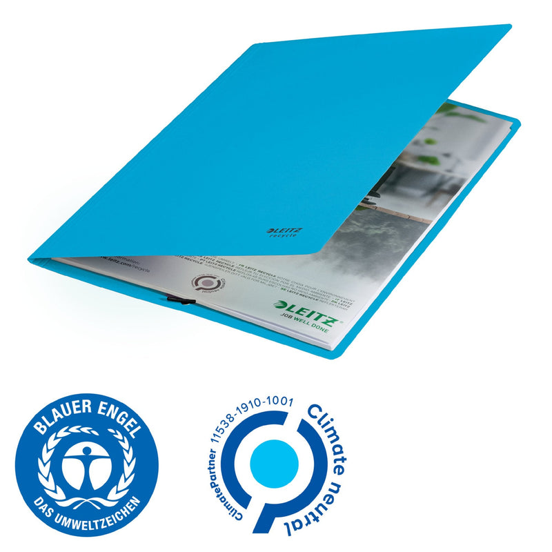 Leitz Recycle Card Folder With Elastic Band Closure A4 Blue 39080035 - GARDEN & PET SUPPLIES