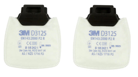 3M D3125 Secure Click P2 R Filter White  Pack 20's