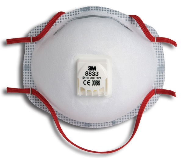 3M 8833 Cup-Shaped Respirator (Valved) - Superior Protection Level FFP3  {10 Pack} - GARDEN & PET SUPPLIES