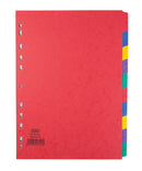 Elba Coloured Pressboard Dividers A4 Euro Punched 10 Part 400007513 - GARDEN & PET SUPPLIES