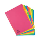 Elba Bright Coloured Card Dividers A4 Multipunched 10 Part 400008300 - GARDEN & PET SUPPLIES