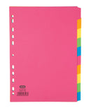 Elba Bright Coloured Card Dividers A4 Multipunched 10 Part 400008300 - GARDEN & PET SUPPLIES