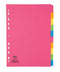 Elba Bright Coloured Card Dividers A4 Multipunched 10 Part 400008300 - GARDEN & PET SUPPLIES