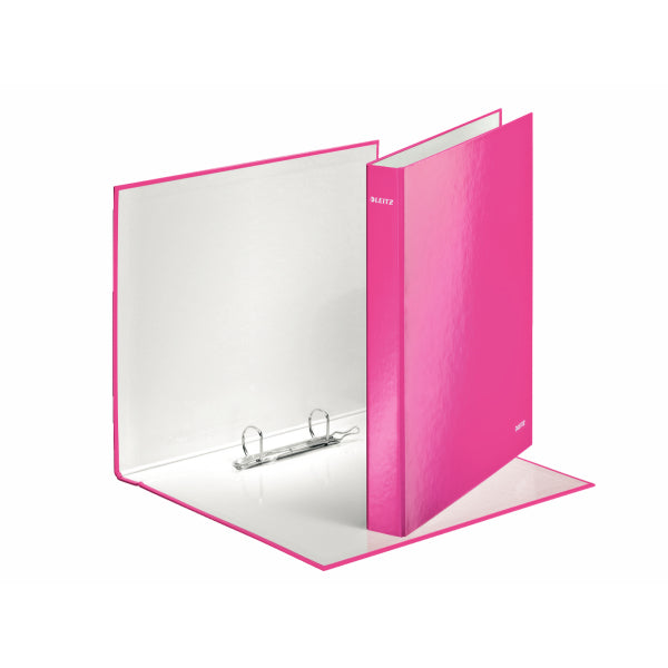 Leitz WOW Ring Binder Laminated Paper on Board 2 D-Ring A4 25mm Rings Pink (Pack 10) 42410023 - GARDEN & PET SUPPLIES