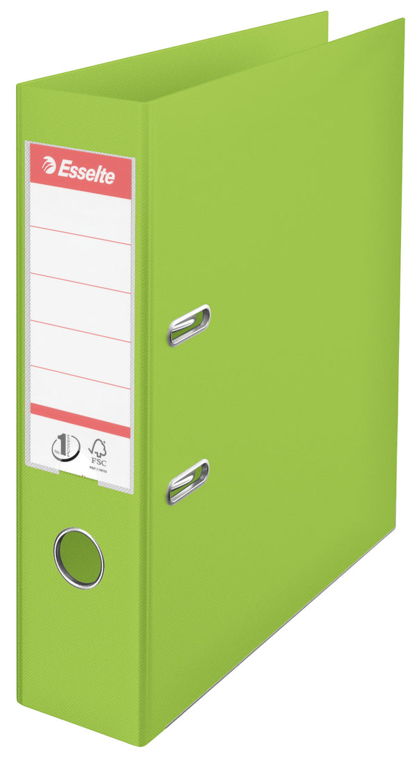 Esselte No.1 VIVIDA Lever Arch File Polypropylene A4 75mm Spine Width Green (Pack 10) 624069 - GARDEN & PET SUPPLIES