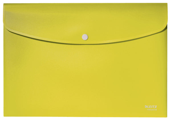 Leitz Recycle Polypropylene Document Wallet With Push Button Closure Yellow 46780015 - GARDEN & PET SUPPLIES