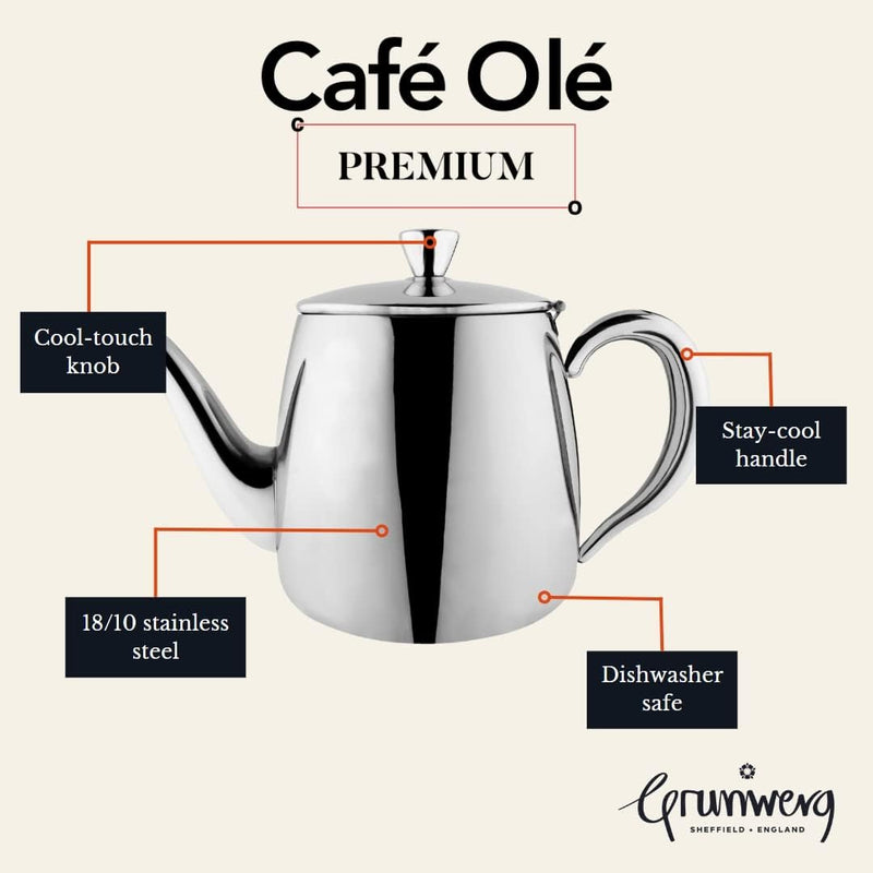 Café Ole Premium Teaware Teapot LARGE 70oz /3.5 Pint