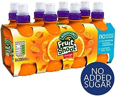 Robinsons Fruit Shoots Orange Flavoured Juice Drink 4 x 200ml *NO ADDED SUGAR* - GARDEN & PET SUPPLIES