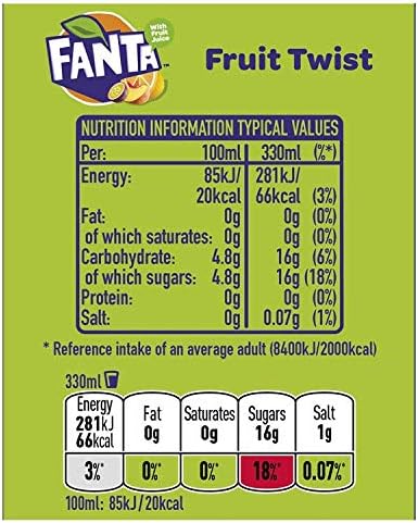 Fanta Fruit Twist Soft Drink 330ml Can (Pack of 24)