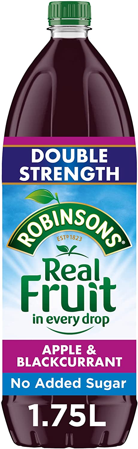 Robinsons NAS Double Concentrate Apple and Blackcurrant 1.75L - GARDEN & PET SUPPLIES