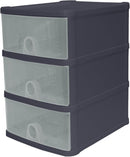 Fixtures 3 Drawer Organiser Unit in Black, Stackable.